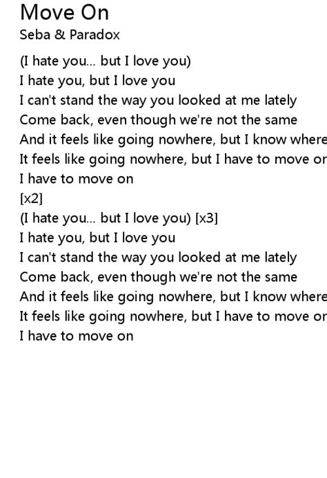 move on by bagani lyrics|Move on .